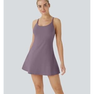 Halara SoftlyZero Plush Backless Active Dress In Tulip Purple Size Large